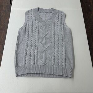 EVALESS Oversized Sweater Vest for Women V-Neck Sleeveless Loose Pullover
